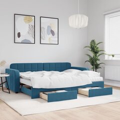 Sofa-lova vidaXL, 80x200 cm, mėlyna kaina ir informacija | Lovos | pigu.lt