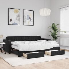 Sofa-lova vidaXL, 80x200 cm, juoda kaina ir informacija | Lovos | pigu.lt