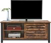 TV staliukas Vasagle LTV41BX, 110x49x45 cm, rudas/juodas kaina ir informacija | TV staliukai | pigu.lt