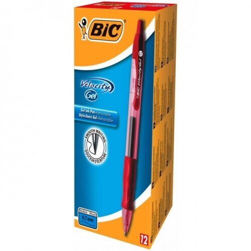 Gelinis rašiklis Gel-Ocity Bic, 0.7 mm, raudonas, 12 vnt. kaina ir informacija | Kanceliarinės prekės | pigu.lt