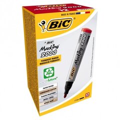 Permanentiniai žymekliai Bic Eco 2000 2-5 mm, raudonas, pakuotėje 12 vnt. 000033 цена и информация | Канцелярские товары | pigu.lt