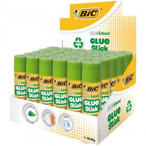 Pieštukiniai klijai Bic Glustic 8 g, 30 vnt. 8923442 цена и информация | Kanceliarinės prekės | pigu.lt