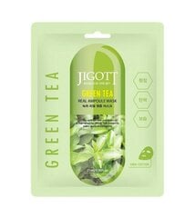 Veido Kaukė su Žaliąja Arbata Jigott Green Tea Real Ampoule, 27 ml kaina ir informacija | Veido kaukės, paakių kaukės | pigu.lt