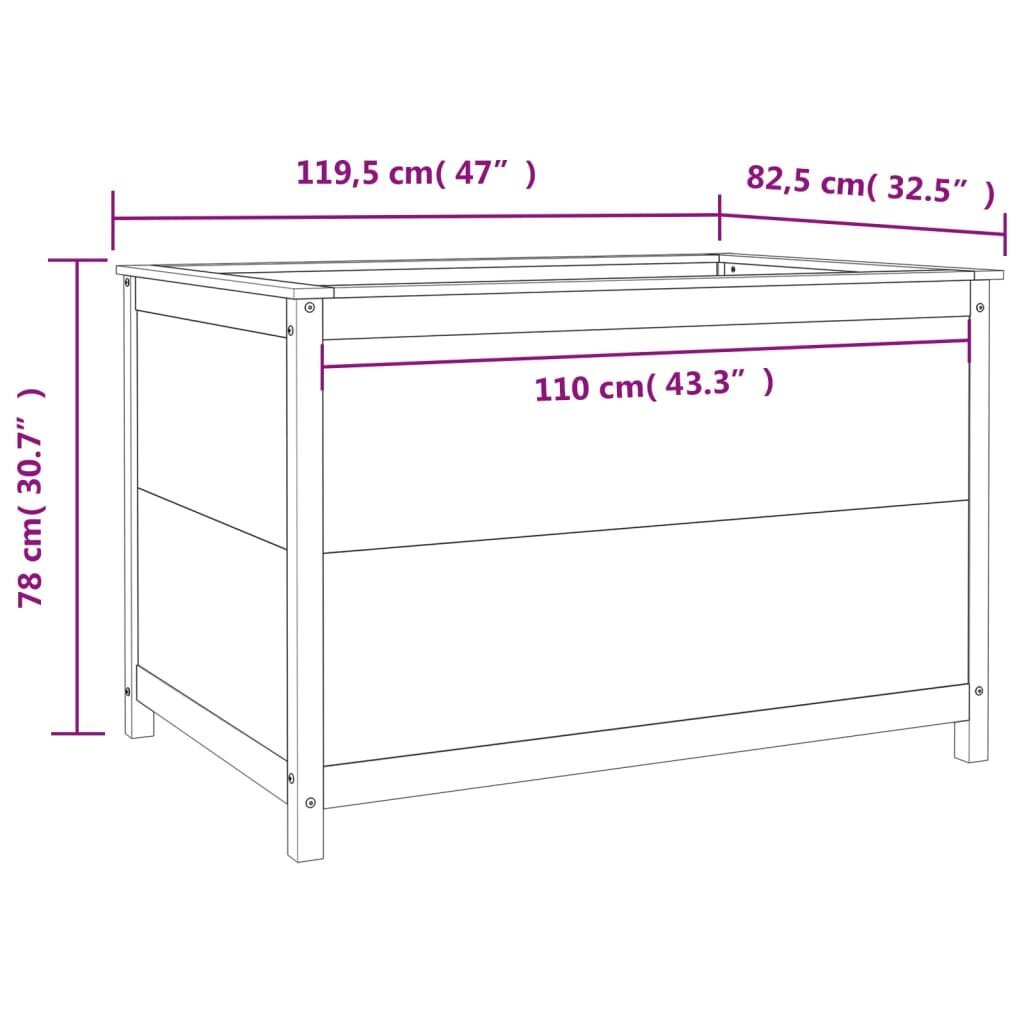 Sodo lovelis vidaXL, 119,5x82,5x78cm kaina ir informacija | Loveliai | pigu.lt