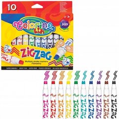 Flomasteriai Colorino Kids Zig Zag, 10 spalvų цена и информация | Принадлежности для рисования, лепки | pigu.lt