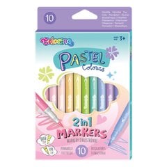 Flomasteriai dvipusiai Colorino Pastel 10 pastelinių spalvų цена и информация | Принадлежности для рисования, лепки | pigu.lt