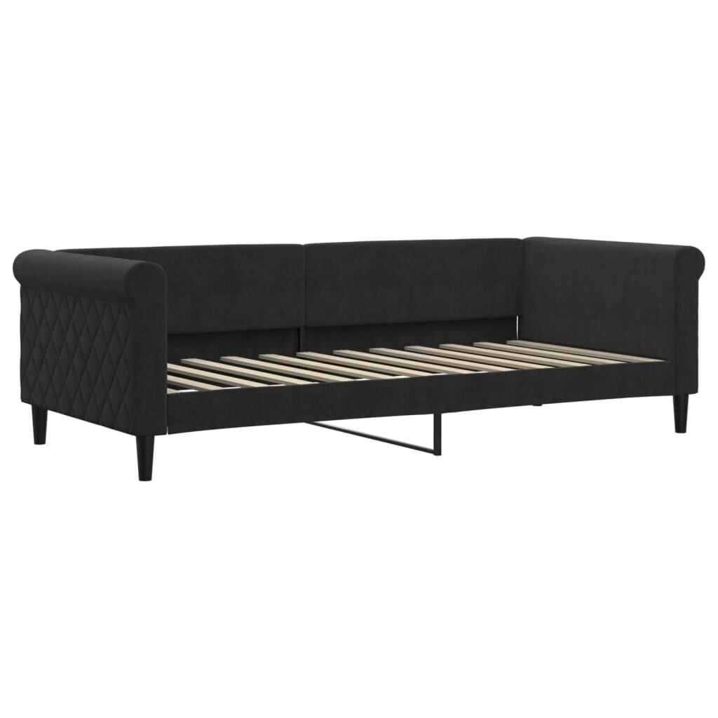 Sofa-lova vidaXL, 90x200 cm, juoda kaina ir informacija | Lovos | pigu.lt