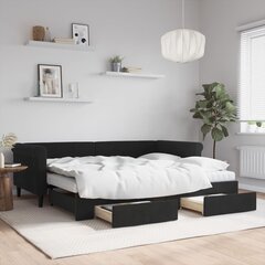 Sofa-lova vidaXL, 90x200 cm, juoda цена и информация | Кровати | pigu.lt