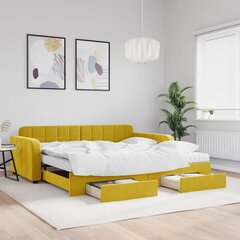 Sofa-lova vidaXL, 100x200 cm, geltona kaina ir informacija | Lovos | pigu.lt