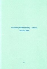 Išrašomų PVM sąskaitų faktūrų registras, A4, 48 lapai цена и информация | Тетради и бумажные товары | pigu.lt