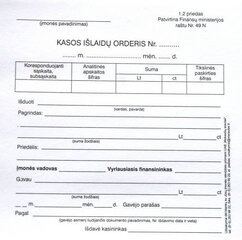 Kasos išlaidų orderiai, A6 (100) kaina ir informacija | Kanceliarinės prekės | pigu.lt