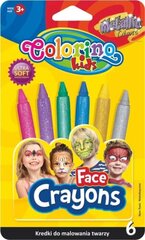 Kreidelės veidui dažyti Colorino Kids Metallic, 6 spalvos kaina ir informacija | Piešimo, tapybos, lipdymo reikmenys | pigu.lt