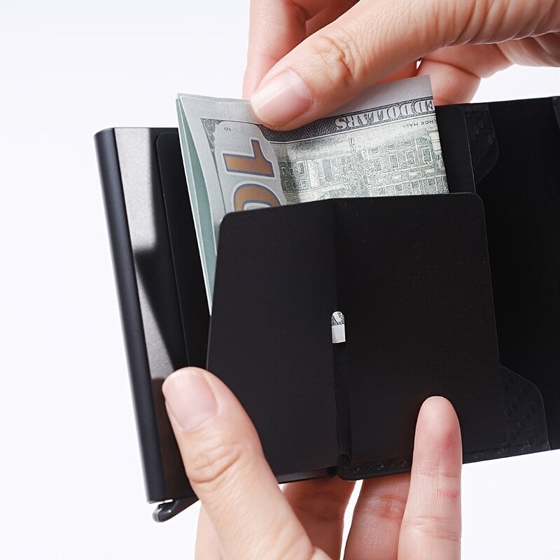Minimalistinė piniginė/kortelių dėklas, juoda kaina ir informacija | Vyriškos piniginės, kortelių dėklai | pigu.lt