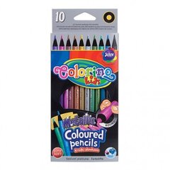 Spalvoti pieštukai Colorino Kids Metallick, 10 spalvų цена и информация | Принадлежности для рисования, лепки | pigu.lt
