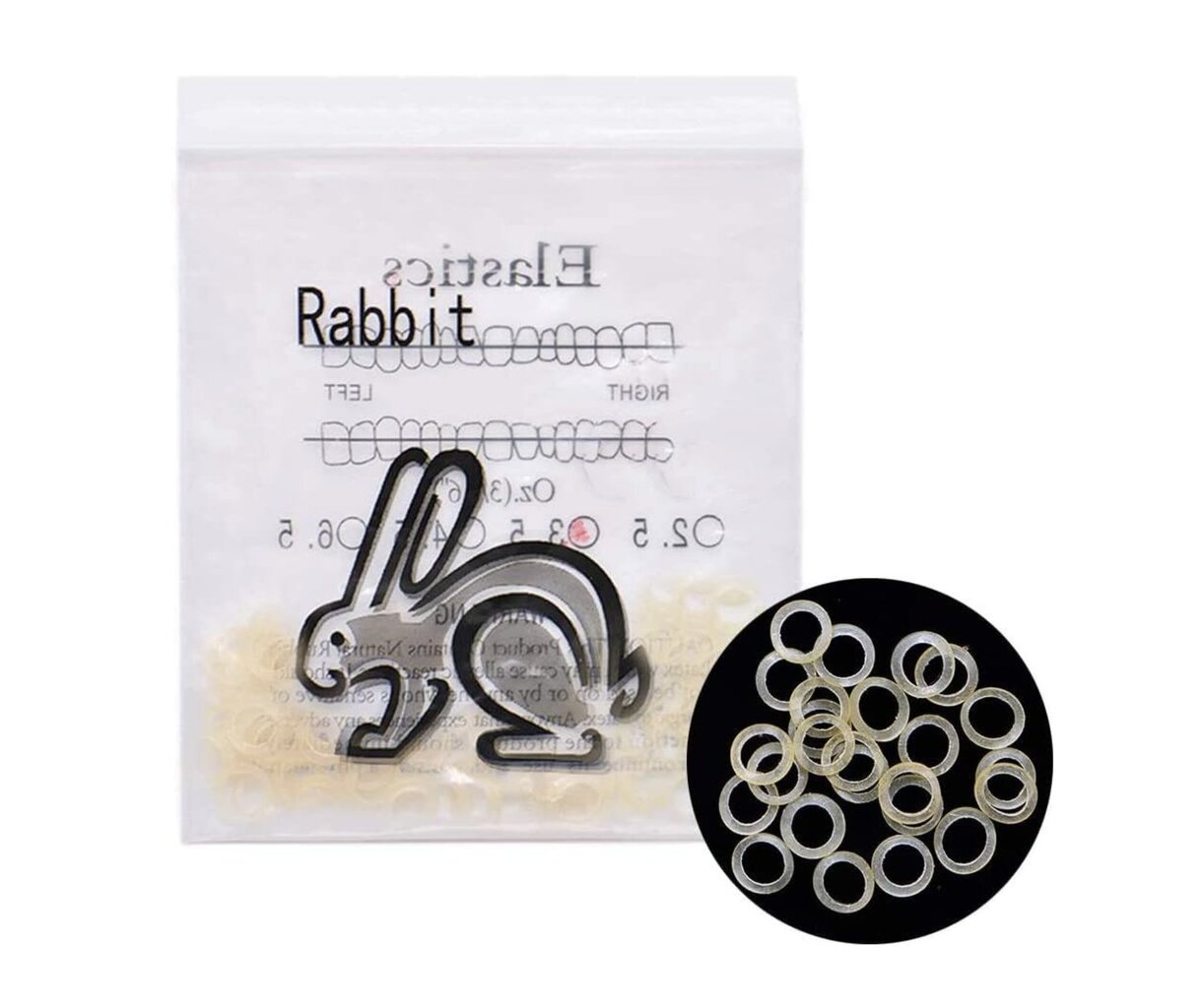 Ortodontiniai elastikai Rabbit Soft, 3 x 100vnt kaina ir informacija | Dantų šepetėliai, pastos | pigu.lt