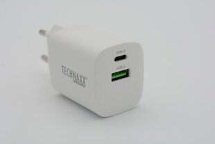 Двухпортовое быстрое зарядное устройство Technaxx с интерфейсом USB мощностью 30 Вт TX-198 цена и информация | Зарядные устройства для телефонов | pigu.lt
