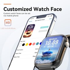 Умные наручные часы, черные цена и информация | Смарт-часы (smartwatch) | pigu.lt