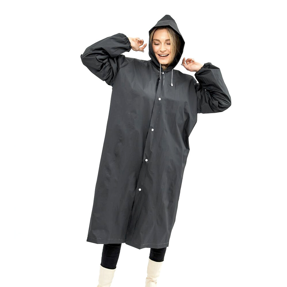 Daugkartinis lietaus paltas vyrams ir moterims, juodas kaina ir informacija | Vandeniui atsparūs maišai, apsiaustai nuo lietaus | pigu.lt
