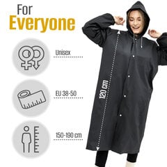 Многоразовый дождевик для мужчин и женщин, чёрный цена и информация | Непромокаемые мешки, чехлы, дождевики | pigu.lt