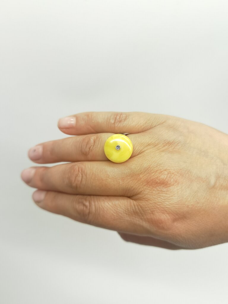 Sidabrinis žiedas su gintaru moterims, Amber Storm kaina ir informacija | Žiedai | pigu.lt