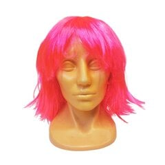 Karnavalinis trumpų plaukų perukas, rožinis цена и информация | Карнавальные костюмы | pigu.lt
