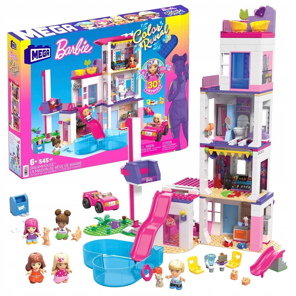 Žaislinių statybinių blokelių rinkinys Mega Barbie House of Dreams HHM01 kaina ir informacija | Žaislai mergaitėms | pigu.lt
