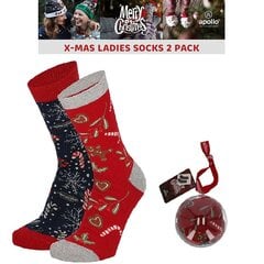 Kalėdinės kojinės moterims Apollo Dovanų burbulas, įvairių spalvų, 2 poros kaina ir informacija | Moteriškos kojinės | pigu.lt