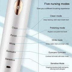 Беспроводная электрическая зубная щетка + 4 насадки + зарядное устройство. IPX7 цена и информация | Электрические зубные щетки | pigu.lt