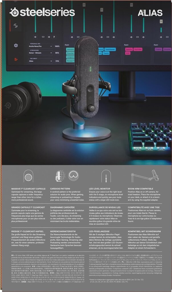 SteelSeries Alias Gaming kaina ir informacija | Mikrofonai | pigu.lt