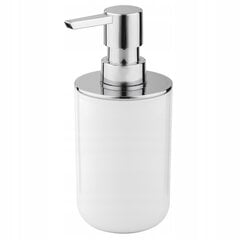 Дозатор мыла для ванной, гладкий белый - Yoka цена и информация | Аксессуары для ванной комнаты | pigu.lt