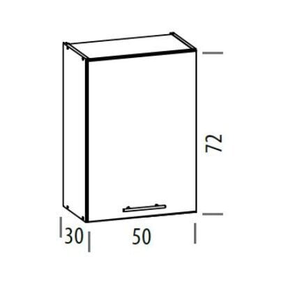 Pakabinama spintelė Liveo Tiffany T5/G50, 50 cm, pilka kaina ir informacija | Virtuvinės spintelės | pigu.lt