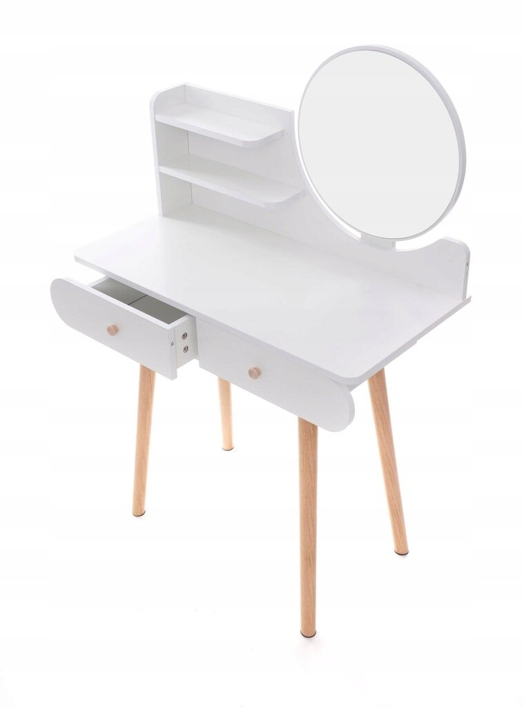 Tualetinis staliukas Lucaro gloss 80 x 122 x 40cm, baltas kaina ir informacija | Kosmetiniai staliukai | pigu.lt