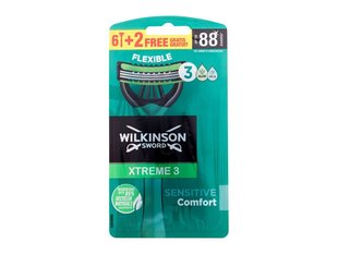 Набор одноразовых бритв Wilkinson Sword Xtreme 3 Sensitive Comfort Razor для мужчин, 8 шт. цена и информация | Косметика и средства для бритья | pigu.lt