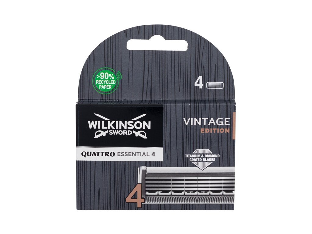 Pakaitiniai peiliukai Wilkinson Sword Quattro Essential 4 Vintage Edition, vyrams, 1 vnt. цена и информация | Skutimosi priemonės ir kosmetika | pigu.lt