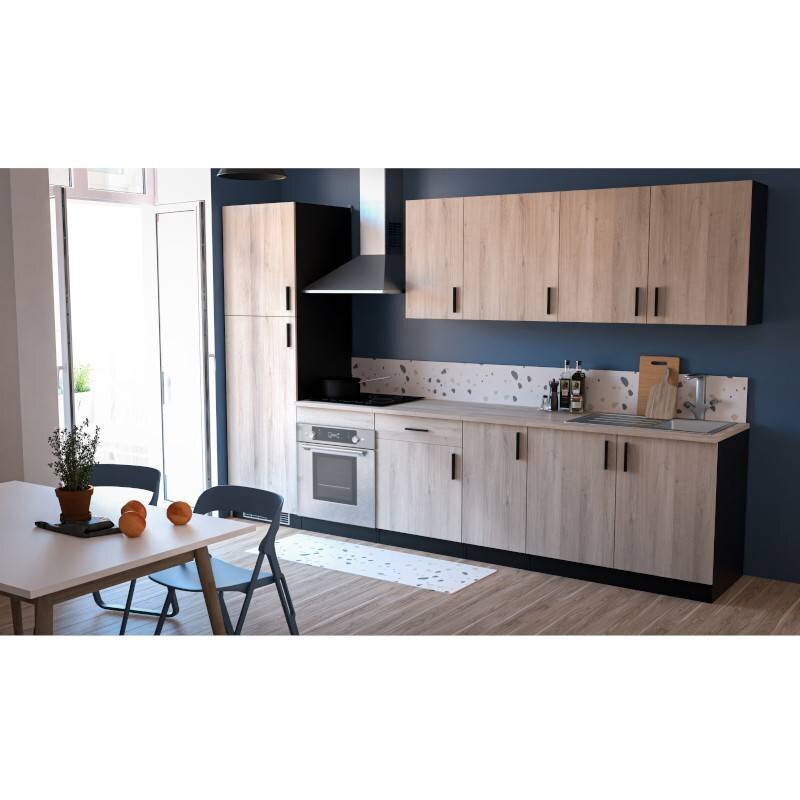 Virtuvinė spintelė Aatrium Origan, 40x30x70 cm, ruda/juoda цена и информация | Virtuvinės spintelės | pigu.lt