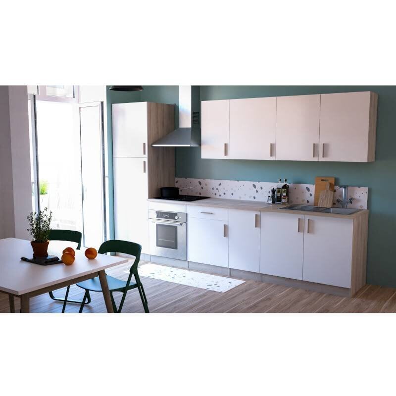 Virtuvinė spintelė Aatrium Origan, 60x60x85 cm, balta/ruda kaina ir informacija | Virtuvinės spintelės | pigu.lt