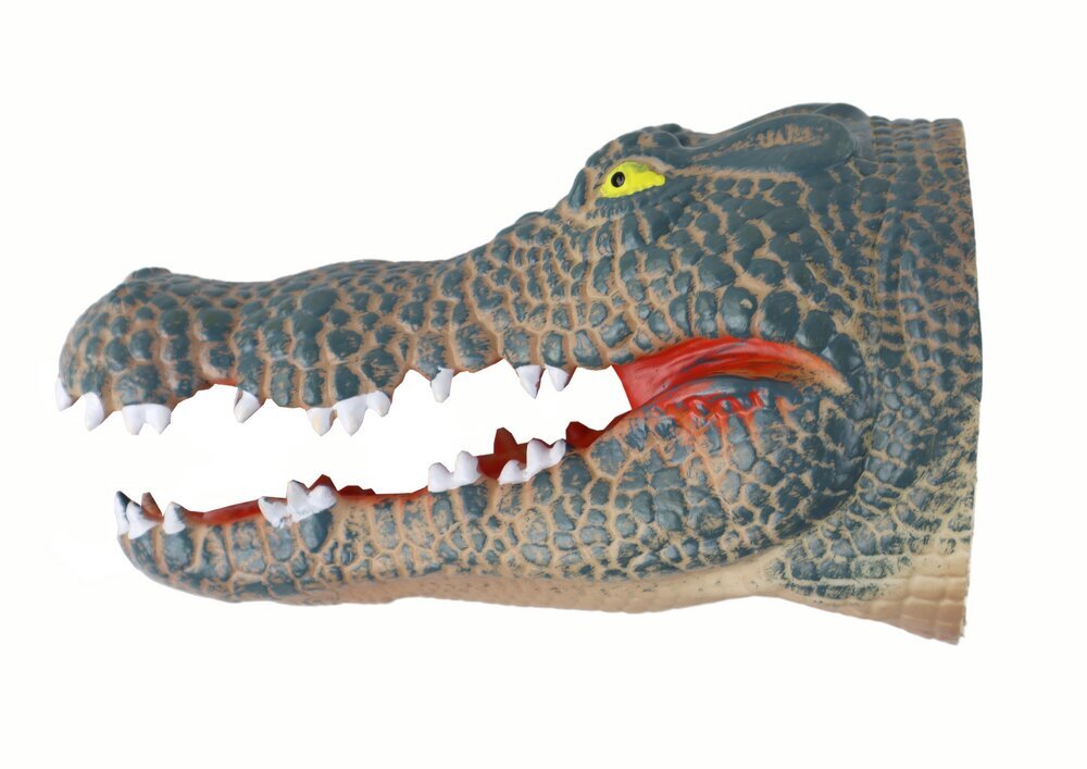 Rankinė lėlė krokodilas Lean Toys, pilkas, 17x8x8 cm цена и информация | Žaislai mergaitėms | pigu.lt