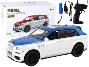Nuotoliniu būdu valdomas automobilis Bvliiman Lean Toys, baltas/mėlynas, 26x10,5x10 cm kaina ir informacija | Žaislai berniukams | pigu.lt