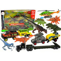 Transporto priemonių komplektas su dinozaurais Lean Toys цена и информация | Игрушки для мальчиков | pigu.lt