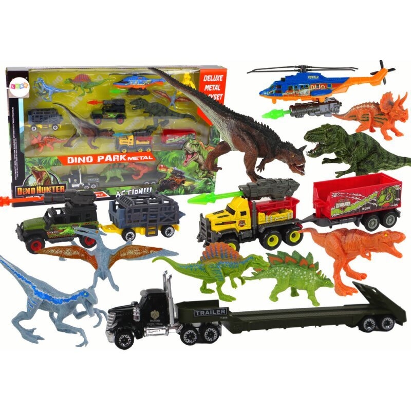 Transporto priemonių rinkinys su dinozaurais Lean Toys kaina ir informacija | Žaislai berniukams | pigu.lt