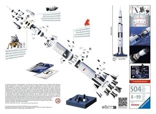 3D-пазл «Аполлон Сатурн V» цена и информация | Пазлы | pigu.lt