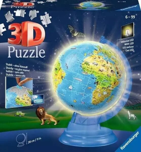 3D šviečianti dėlionė gaublys Ravensburger, 188 d. kaina ir informacija | Dėlionės (puzzle) | pigu.lt