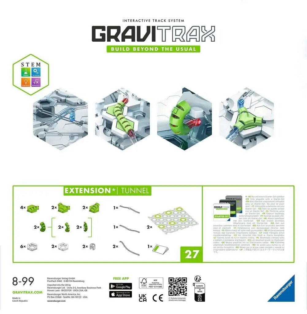 Knstruktoriaus papildymas Ravensburger Gravitrax Extansion Tunnel kaina ir informacija | Konstruktoriai ir kaladėlės | pigu.lt