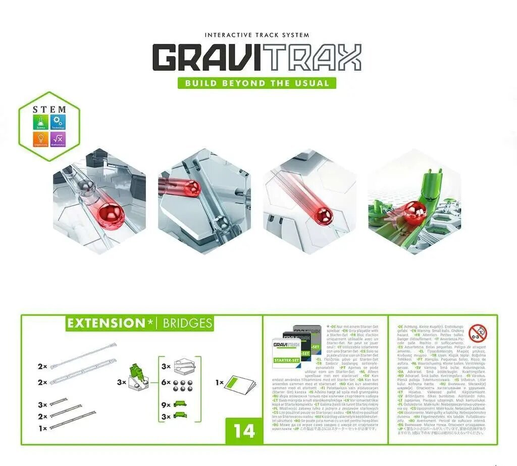 Žaislinių tiltų ir bėgių papildymo rinkinys Gravitrax Ravensburger, 13d цена и информация | Žaislai berniukams | pigu.lt