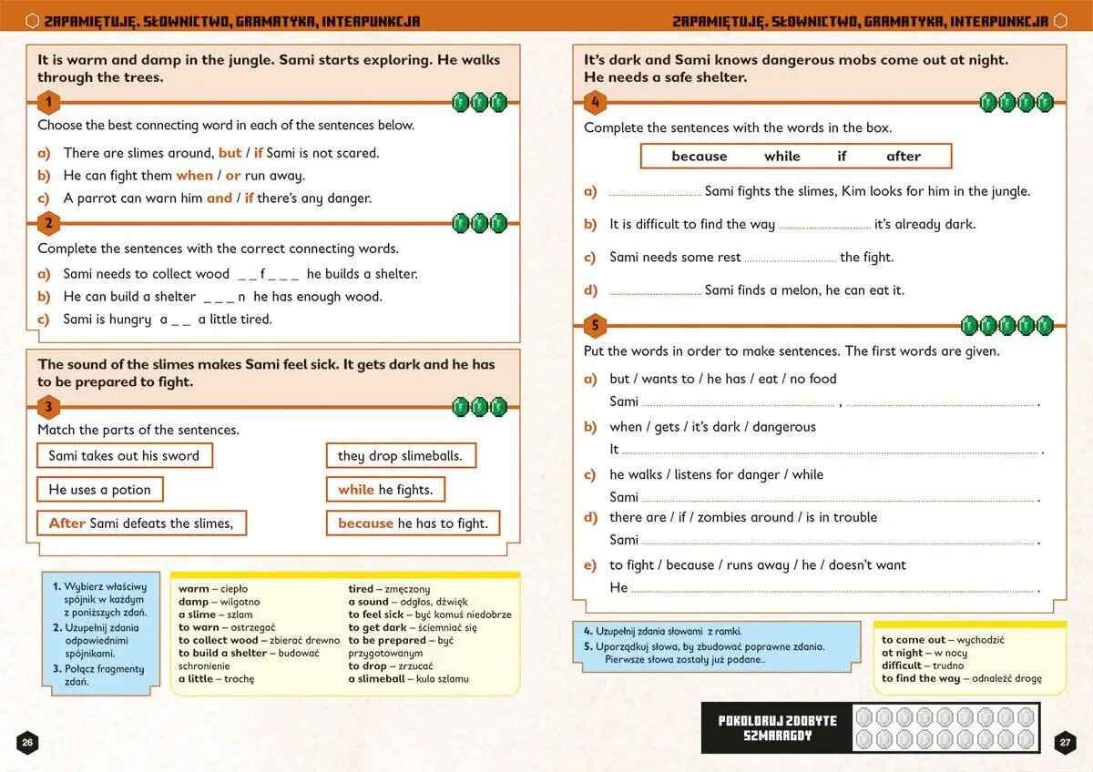 Minecraft. Język angielski. Megazadania 9+ kaina ir informacija | Knygos vaikams | pigu.lt