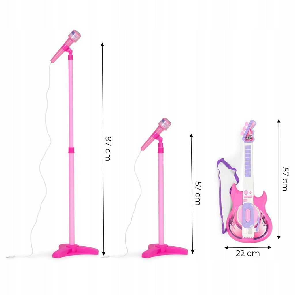 Elektrinės gitaros rinkinys vaikams su mikrofono stovu Multistore kaina ir informacija | Lavinamieji žaislai | pigu.lt