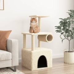 Draskyklė katėms su stovais vidaXL, smėlinė, 109,5cm цена и информация | Когтеточки | pigu.lt