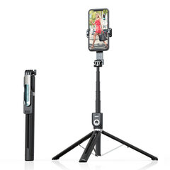 Selfie Stick - with detachable bluetooth remote control and tripod - P81 1,6 metres BLACK цена и информация | Моноподы для селфи («Selfie sticks») | pigu.lt