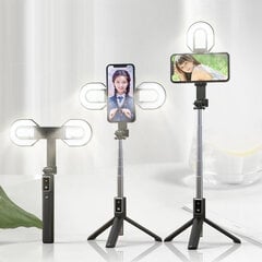 Selfie Stick MINI - with detachable bluetooth remote control, tripod and 2 LED lights - P40S-M BLACK цена и информация | Моноподы для селфи («Selfie sticks») | pigu.lt