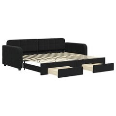 Sofa-lova vidaXL, 90x200 cm, juoda kaina ir informacija | Lovos | pigu.lt